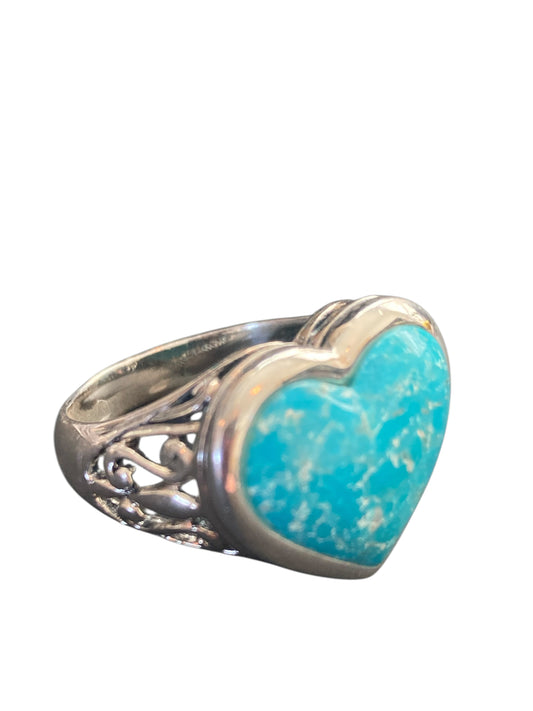 Sterling Silver Turquoise Heart Ring Thailand